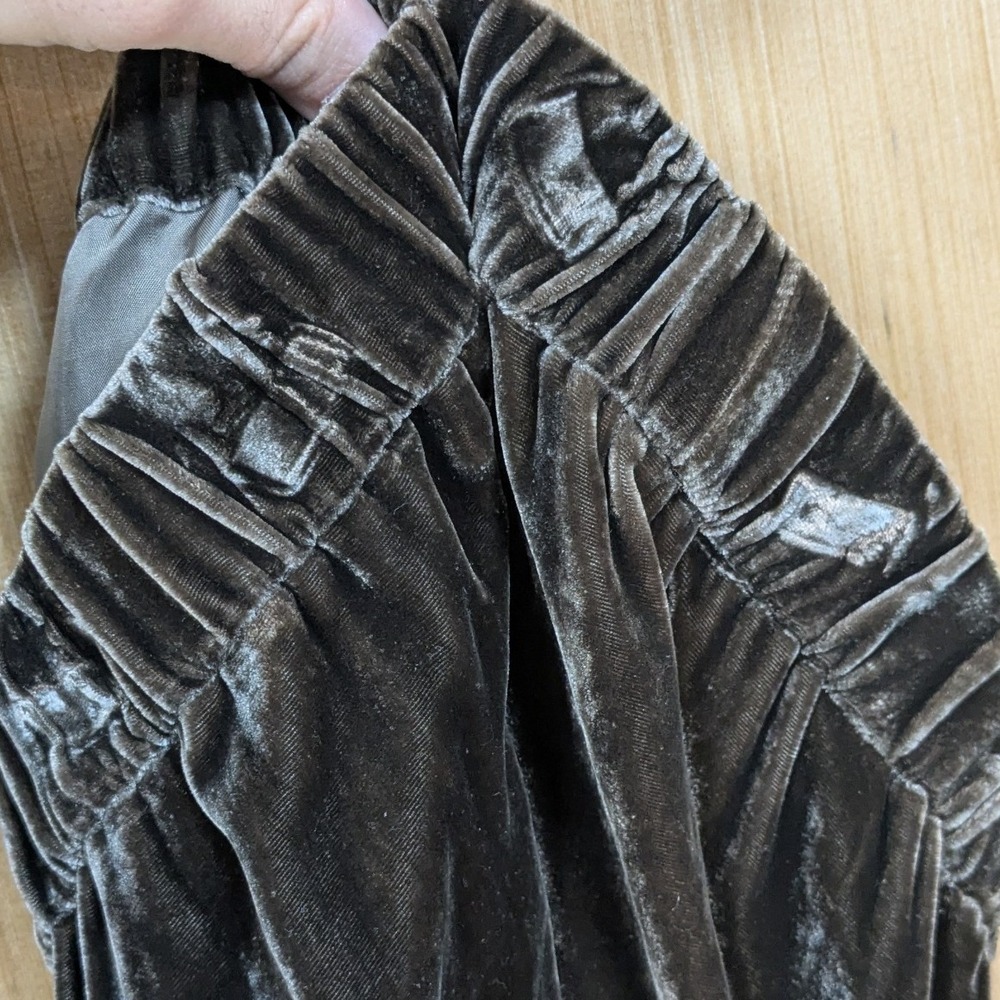 Eileen Fisher Wren Velvet Lantern Ankle Pant Womens Large Brown Silk Blend New - Picture 11 of 12